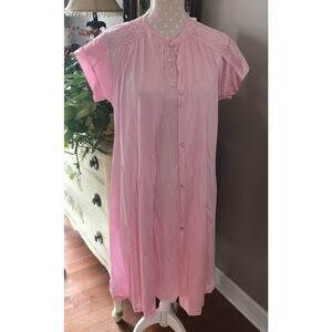 Vanity Fair Nylon Gown & Robe Set Lace Trim Keyhole Oversized XS Read